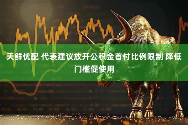 天鲜优配 代表建议放开公积金首付比例限制 降低门槛促使用